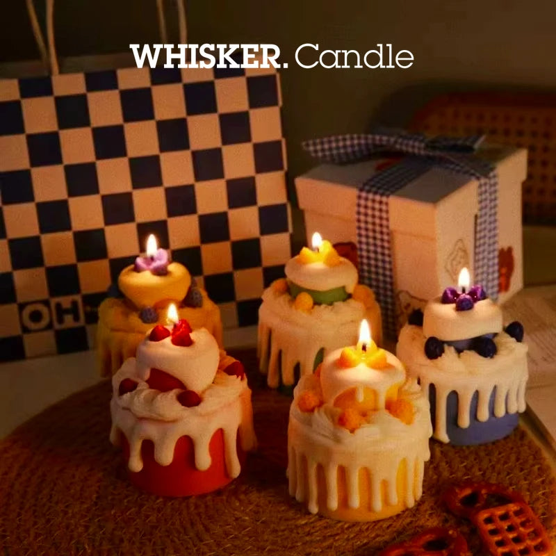 Velas Aromáticas Bolo 3D Cera de Soja WHISKER