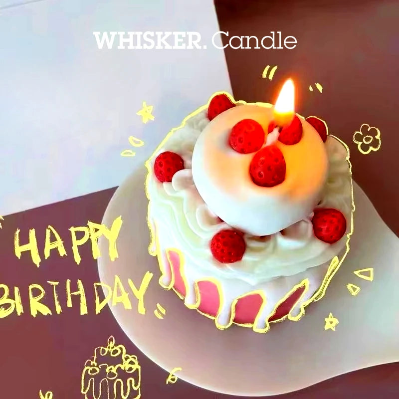 Velas Aromáticas Bolo 3D Cera de Soja WHISKER